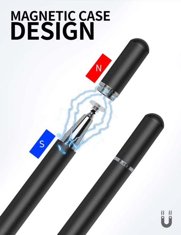 Stylus Touch Screen Pen Fiber Tip Aluminum Lightweight Black - ONZ79 Online - Image 2