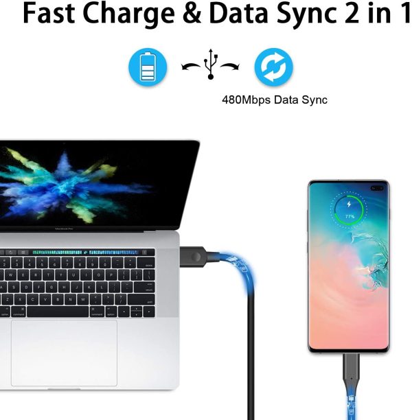 3ft, 6ft and 10ft Long USB-C Cable Fast Charge TYPE-C Cord Power Wire Sync High Speed - ONY80 Discount - Image 5