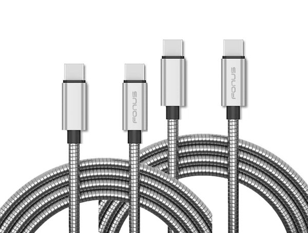 3ft and 6ft Long Metal PD USB-C Cables Fast Charge TYPE-C to TYPE-C Cord Power Wire USB-C to USB-C Data Sync - ONY65 Supply
